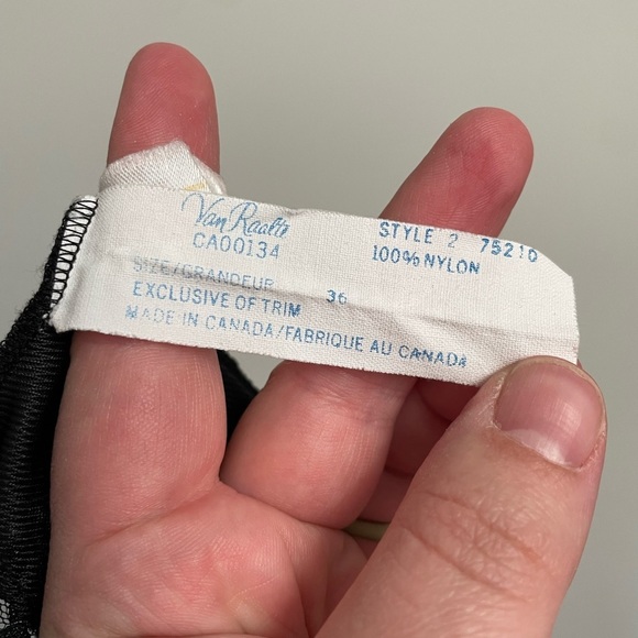 Vintage 60's Van Raalte Lace Trim Bodysuit Lingerie One Piece Black Size Medium - Picture 6 of 7